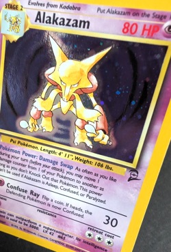 Pokemon TCG: Alakazam 1/130 Base Set 2 WoTC Holo Rare NM - Image 3