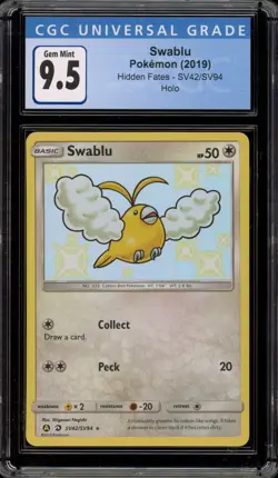 Pokemon Swablu Hidden Fates Holo Rare #SV42 CGC 9.5 - Image 1