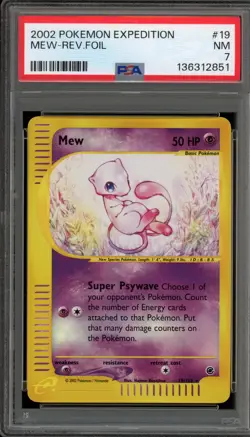 Pokemon Mew Expedition Reverse Holo Rare #19 PSA 7 - Image 1