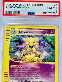 2002 POKEMON EXPEDITION #1 ALAKAZAM-HOLO PSA 8 NM- MT - Image 2