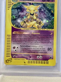 2002 POKEMON EXPEDITION #1 ALAKAZAM-HOLO PSA 8 NM- MT - Image 3