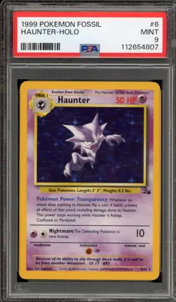Pokemon Haunter Fossil Unlimited Holo Rare #6 PSA 9 Mint - Image 1