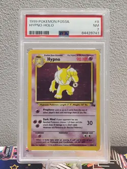 1999 Pokemon Fossil Hypno Unlimited Holo #8/62 PSA 7 NM - Image 1