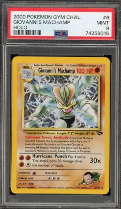 Pokemon Giovanni's Machamp Gym Challenge Unlimited Holo Rare #6 PSA 9 Mint - Image 1