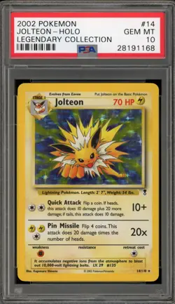 Pokemon Jolteon Legendary Coll. Holo Rare #14 PSA 10 Gem Mint - Image 1