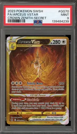 Pokemon Arceus VSTAR Crown Zenith Secret Rare Full Art #GG70 PSA 9 Mint - Image 1