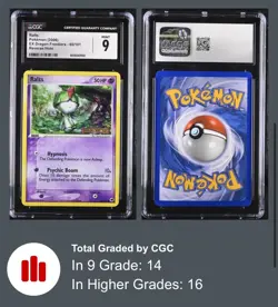 Pokemon EX Dragon Frontiers 60/101 Ralts Reverse Holo 2006 CGC 9 MINT - Image 1