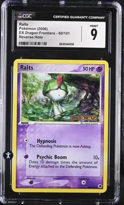 Pokemon EX Dragon Frontiers 60/101 Ralts Reverse Holo 2006 CGC 9 MINT - Image 2