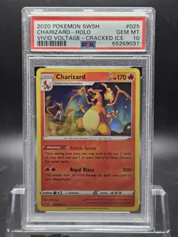 Charizard - 025/185 - Cracked Ice Holo - Vivid Voltage - PSA 10 - Pokemon TCG - Image 1