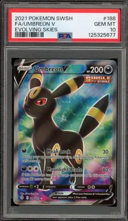 Pokemon Umbreon V Evolving Skies Full Art #188 PSA 10 Gem Mint - Image 1