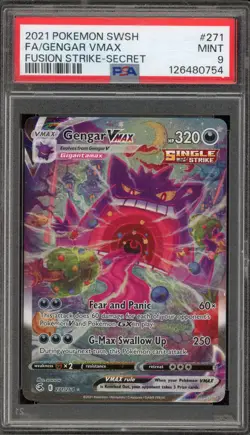 Pokemon Gengar VMAX Fusion Strike Secret Rare Full Alt Art #271 PSA 9 Mint - Image 1