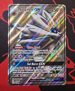 Pokemon Solgaleo GX 143/149 SM Base Set Full Art Ultra Rare Holo 250HP - Image 1