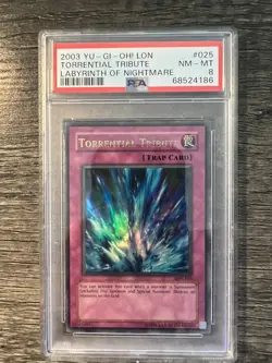 2003 Yu-Gi-Oh! LON-025 Torrential Tribute PSA 8 - Image 1