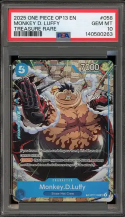 One Piece CCG Monkey.D.Luffy Treasure Rare OP11-058 PSA 10 Gem Mint - Image 1