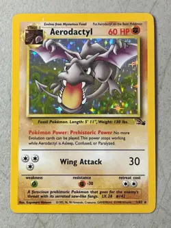 Aerodactyl 1/62 Fossil Holo Pokemon LP-NM card - Image 1