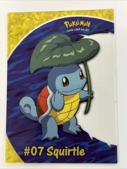 2000 Topps Pokemon #07 Squirtle Blue Logo TV Animation Clear Card #PC4 - Image 1