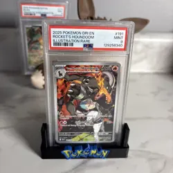 Pokemon TCG Team Rockets Houndoom Illustration Card 191/182 Destined Rivals PSA9 - Image 2