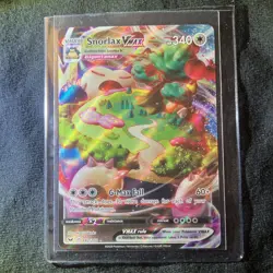 Pokemon Snorlax VMAX Ultra Rare Full Art Holo Sword & Shield Card 142/202 - Image 1