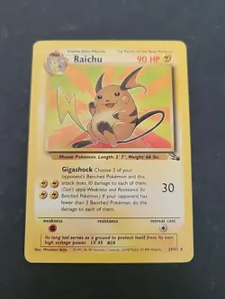 MP Raichu 29/62 Fossil Non-Holo Unlimited Vintage WOTC Pokemon TCG Card - Image 1