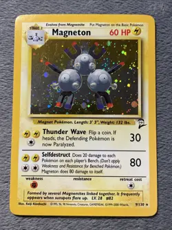 Magneton 9/130 Base Set 2 Pokemon Card Rare Holo - Image 1