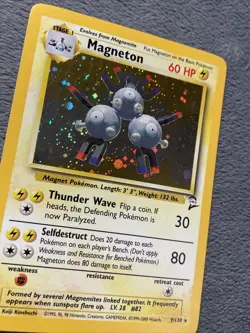 Magneton 9/130 Base Set 2 Pokemon Card Rare Holo - Image 2