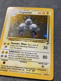 Magneton 9/130 Base Set 2 Pokemon Card Rare Holo - Image 3