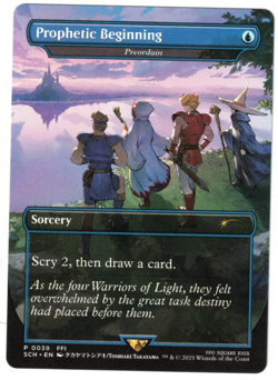 MTG PROPHETIC BEGINNING - PREORDAIN FINAL FANTASY BORDERLESS PROMO MINT FFI BLUE - Image 1