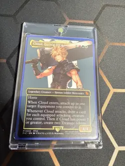 Cloud, Ex-SOLDIER Borderless Commander: Final Fantasy MTG NM Includes Protector - Image 3
