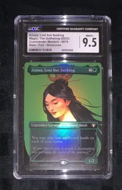 Azusa, Lost but Seeking Borderless Foil CGC 9.5 Graded Commander Masters MTG - Image 1