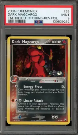 Pokemon Dark Magcargo EX Team Rocket Returns Reverse Holo #38 PSA 9 Mint - Image 1