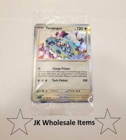 TERAPAGOS 161 + POUSSACHA 012 POKEMON FRENCH PROMO CARD GAMESTOP HORIZON SEALED - Image 1