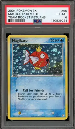 Pokemon Magikarp EX Team Rocket Returns Reverse Holo #65 PSA 6 - Image 1