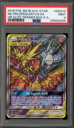 Pokemon Moltres & Zapdos & Articuno GX Hidden Fates ETB FA Promo SM210 PSA 9 - Image 1