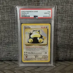 2000 POKEMON GAME BASE II #30 SNORLAX PSA 10 - Image 1