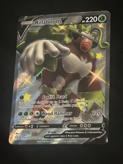 Rillaboom V SV105/SV122 Shining Fates: Shiny Vault Holo NM Pokemon Card TCG - Image 1