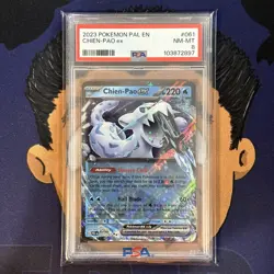 PSA 8 NEAR MINT 2023 Pokemon Paldea Evolved CHIEN-PAO EX #061 Holo - Image 2