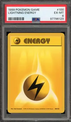 Pokemon Lightning Energy Base Set Unlimited #100 PSA 6 - Image 1