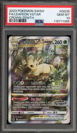Pokemon Leafeon VSTAR Crown Zenith Galarian Gallery Full Art #GG35 PSA 10 - Image 1