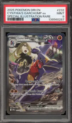 Pokemon Cynthia's Garchomp ex Destined Rivals SIR #232 PSA 9 Mint - Image 1