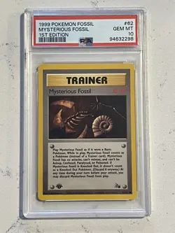 1999 Pokemon Fossil Mysterious Fossil #62 1st Edition PSA 10 - Image 1