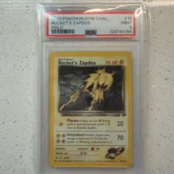 2000 POKEMON GYM CHALLENGE HOLO #15 ROCKET'S ZAPDOS PSA 9 - Image 1