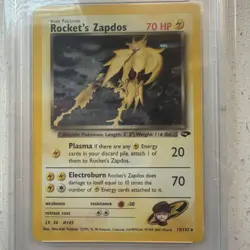 2000 POKEMON GYM CHALLENGE HOLO #15 ROCKET'S ZAPDOS PSA 9 - Image 3