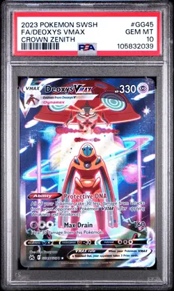 2023 POKEMON SWORD & SHIELD CROWN ZENITH #GG45 FULL ART/DEOXYS VMAX PSA 10 - Image 1