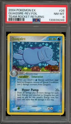 Pokemon Quagsire EX Team Rocket Returns Reverse Holo Rare #26 PSA 8 - Image 1