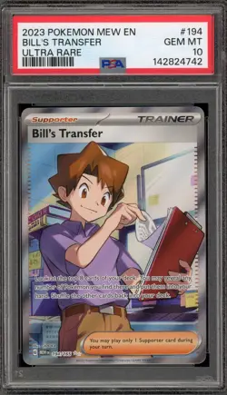 Pokemon Bill's Transfer 151 MEW EN Ultra Rare #194 PSA 10 Gem Mint - Image 1