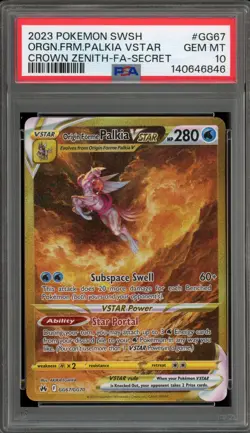 Pokemon Origin Forme Palkia VSTAR Crown Zenith Secret Rare Full Art #GG67 PSA 10 - Image 1