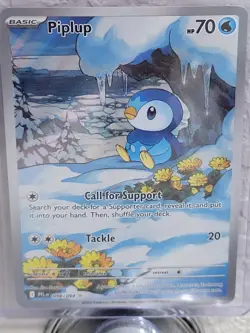 Mint 2025 Pokemon TCG Phantasmal Flames Piplup Illustration Rare card #098/094. - Image 1
