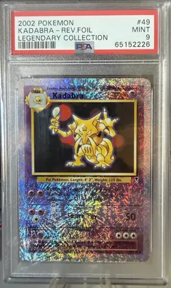 2002 Pokemon Legendary Collection Kadabra Reverse Holo 49/110 PSA 9 Low Pop - Image 1