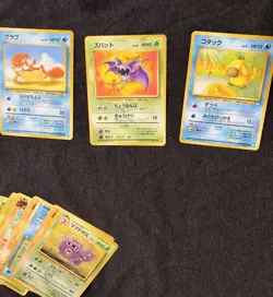 Japanese Pokemon Fossil Set Card Lot 24 Cards Vintage 1997 w/ Omastar Golbat - Image 4