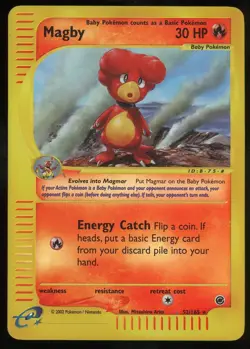 Pokemon TCG Magby Reverse Holo Rare 52/165 Expedition WOTC E-Reader MP - Image 1